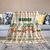 Aperturee - Aperturee Tribal Jungle Forest Tigers Custom Name Blanket